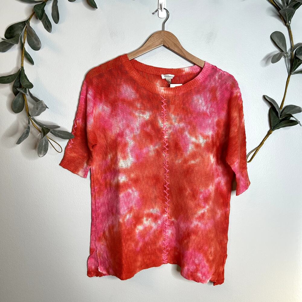 NWT Sundance Tie Dye Short Sleeve Sweater